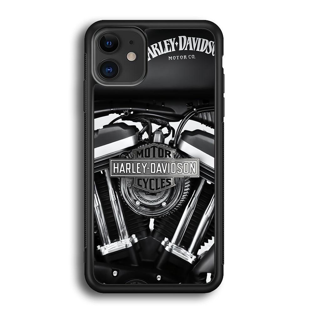 Harley Davidson Muscular Torsion iPhone 11 Case-Rubber Black (2D Case)-Oxvistore