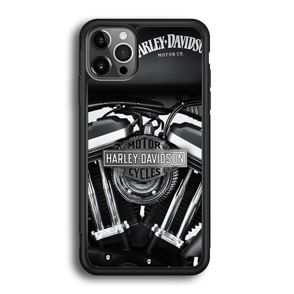 Harley Davidson Muscular Torsion iPhone 12 Pro Case-Rubber Black (2D Case)-Oxvistore