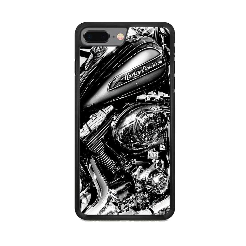 Harley Davidson Platinum Art iPhone 7 Plus Case-Rubber Black (2D Case)-Oxvistore