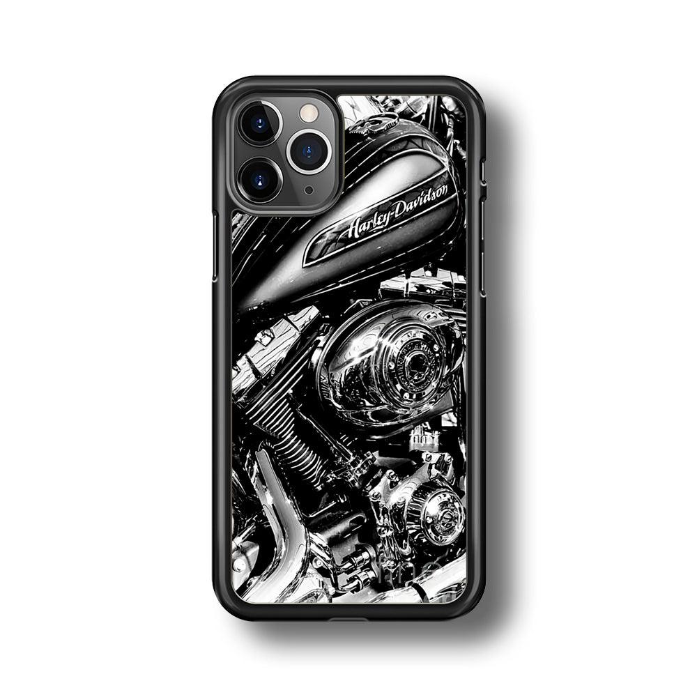 Harley Davidson Platinum Art iPhone 11 Pro Case-Rubber Black (2D Case)-Oxvistore