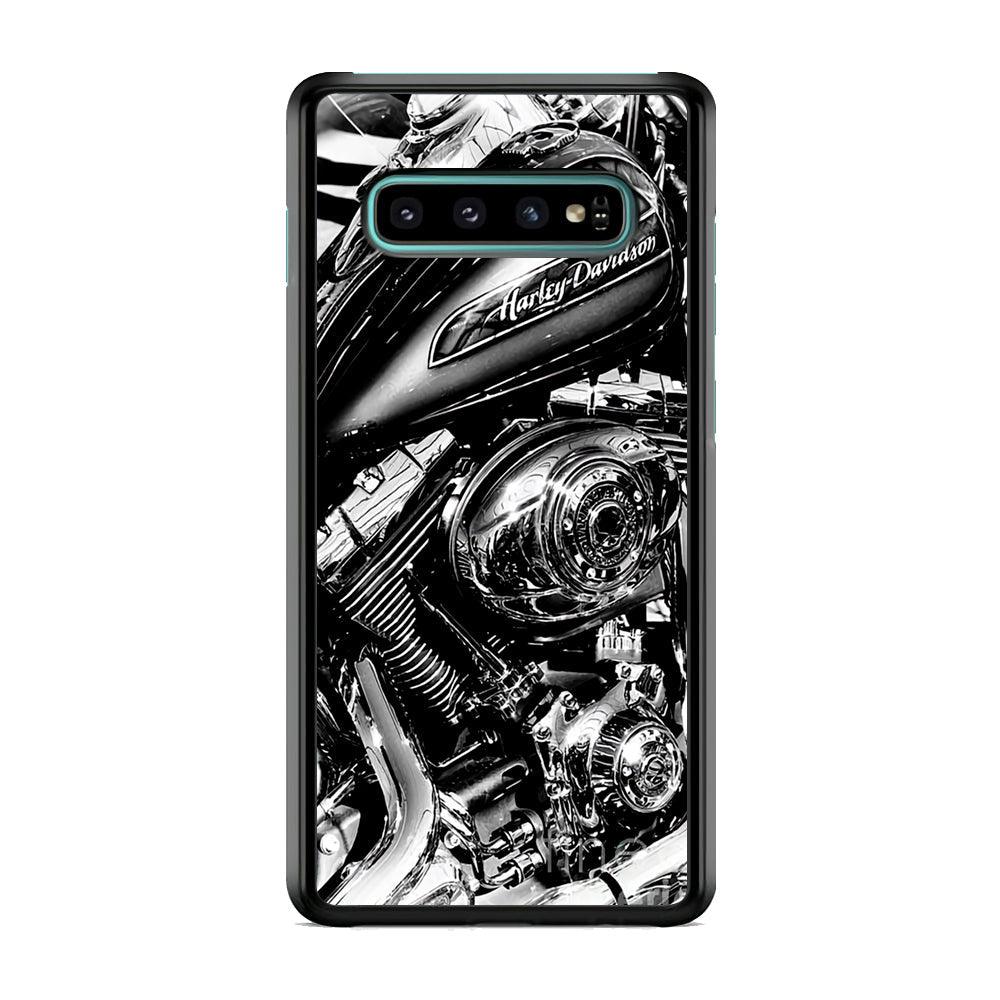 Harley Davidson Platinum Art Samsung Galaxy S10 Case-Rubber Black (2D Case)-Oxvistore