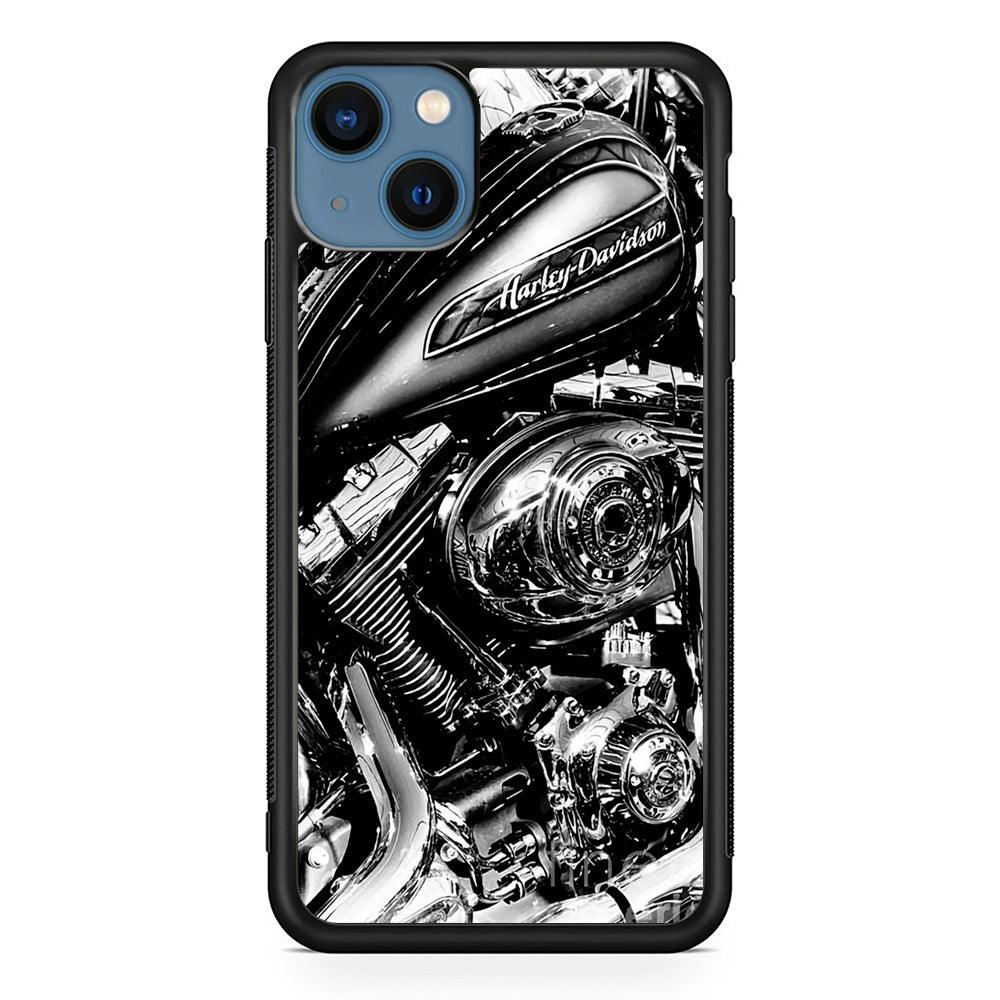 Harley Davidson Platinum Art iPhone 15 Case-Rubber Black (2D Case)-Oxvistore