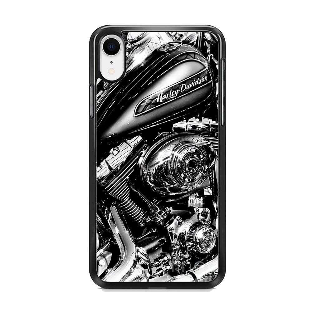 Harley Davidson Platinum Art iPhone XR Case-Rubber Black (2D Case)-Oxvistore