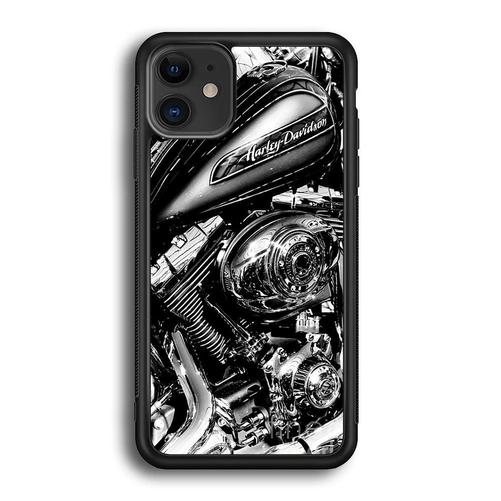 Harley Davidson Platinum Art iPhone 12 Case-Rubber Black (2D Case)-Oxvistore