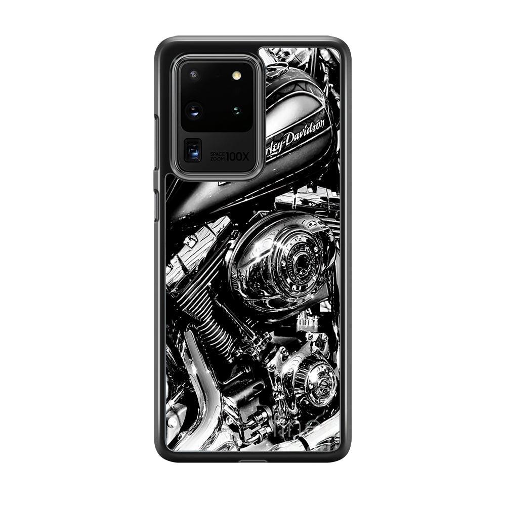 Harley Davidson Platinum Art Samsung Galaxy S20 Ultra Case-Rubber Black (2D Case)-Oxvistore