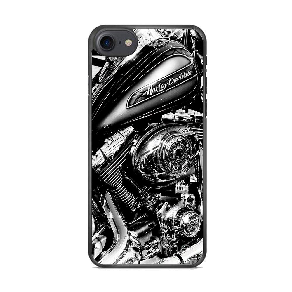 Harley Davidson Platinum Art iPhone 8 Case-Rubber Black (2D Case)-Oxvistore