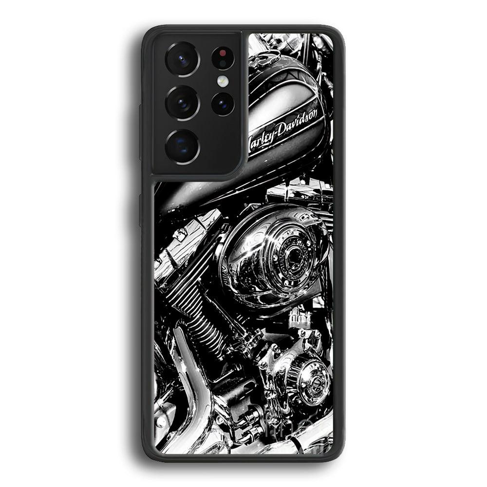 Harley Davidson Platinum Art Samsung Galaxy S24 Ultra Case-Rubber Black (2D Case)-Oxvistore