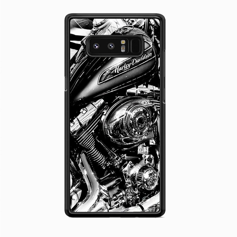 Harley Davidson Platinum Art Samsung Galaxy Note 8 Case-Rubber Black (2D Case)-Oxvistore