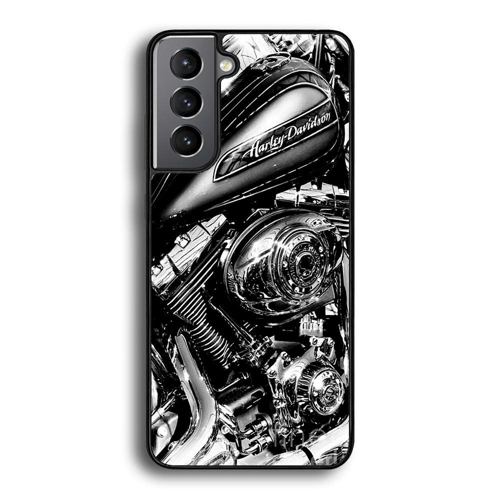 Harley Davidson Platinum Art Samsung Galaxy S21 Case-Rubber Black (2D Case)-Oxvistore