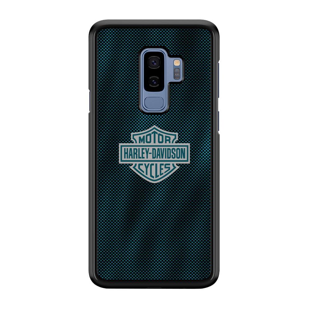 Harley Davidson Shiny Blue Steel Samsung Galaxy S9 Plus Case-Rubber Black (2D Case)-Oxvistore