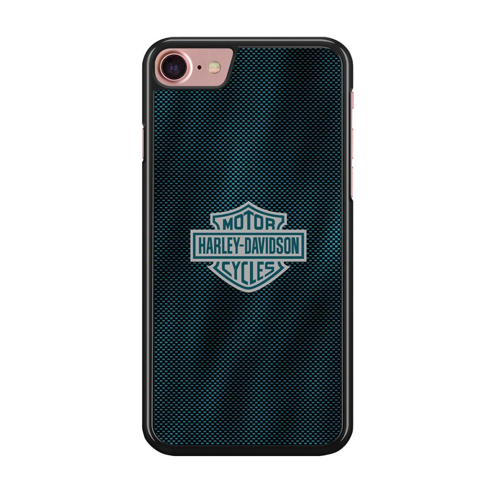 Harley Davidson Shiny Blue Steel iPhone 8 Case-Rubber Black (2D Case)-Oxvistore