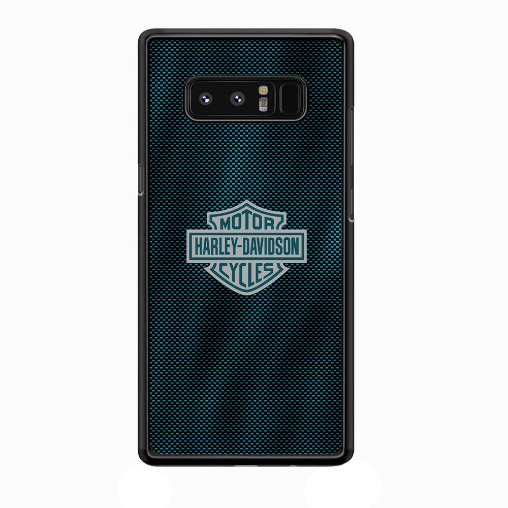 Harley Davidson Shiny Blue Steel Samsung Galaxy Note 8 Case-Rubber Black (2D Case)-Oxvistore