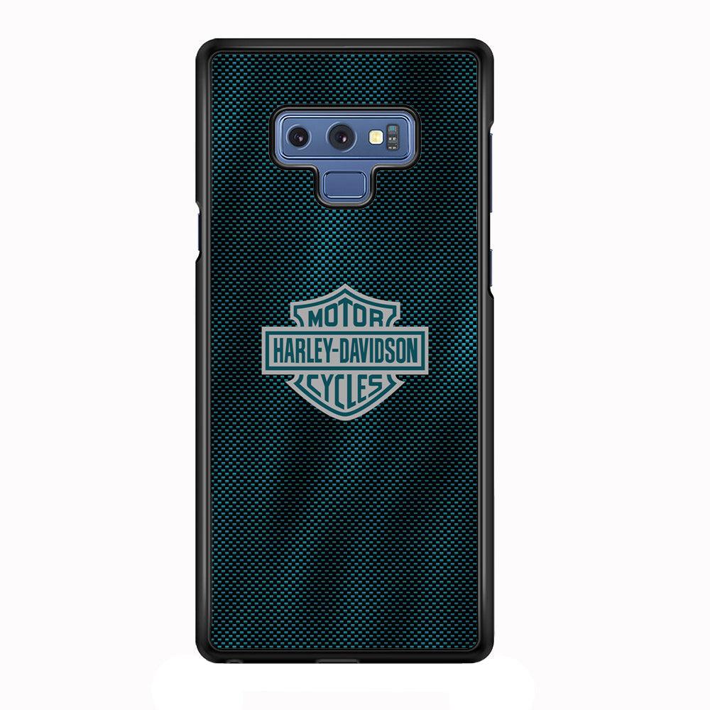 Harley Davidson Shiny Blue Steel Samsung Galaxy Note 9 Case-Rubber Black (2D Case)-Oxvistore