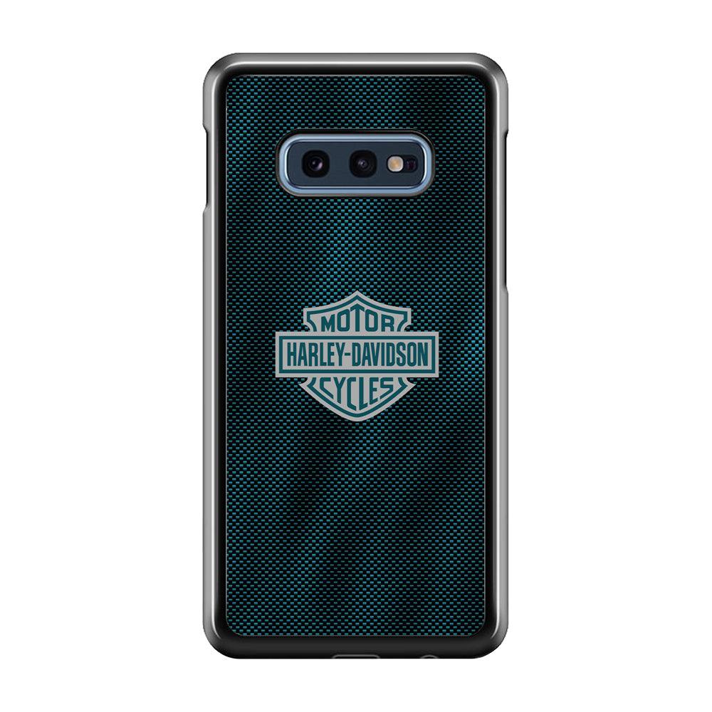 Harley Davidson Shiny Blue Steel Samsung Galaxy S10E Case-Rubber Black (2D Case)-Oxvistore