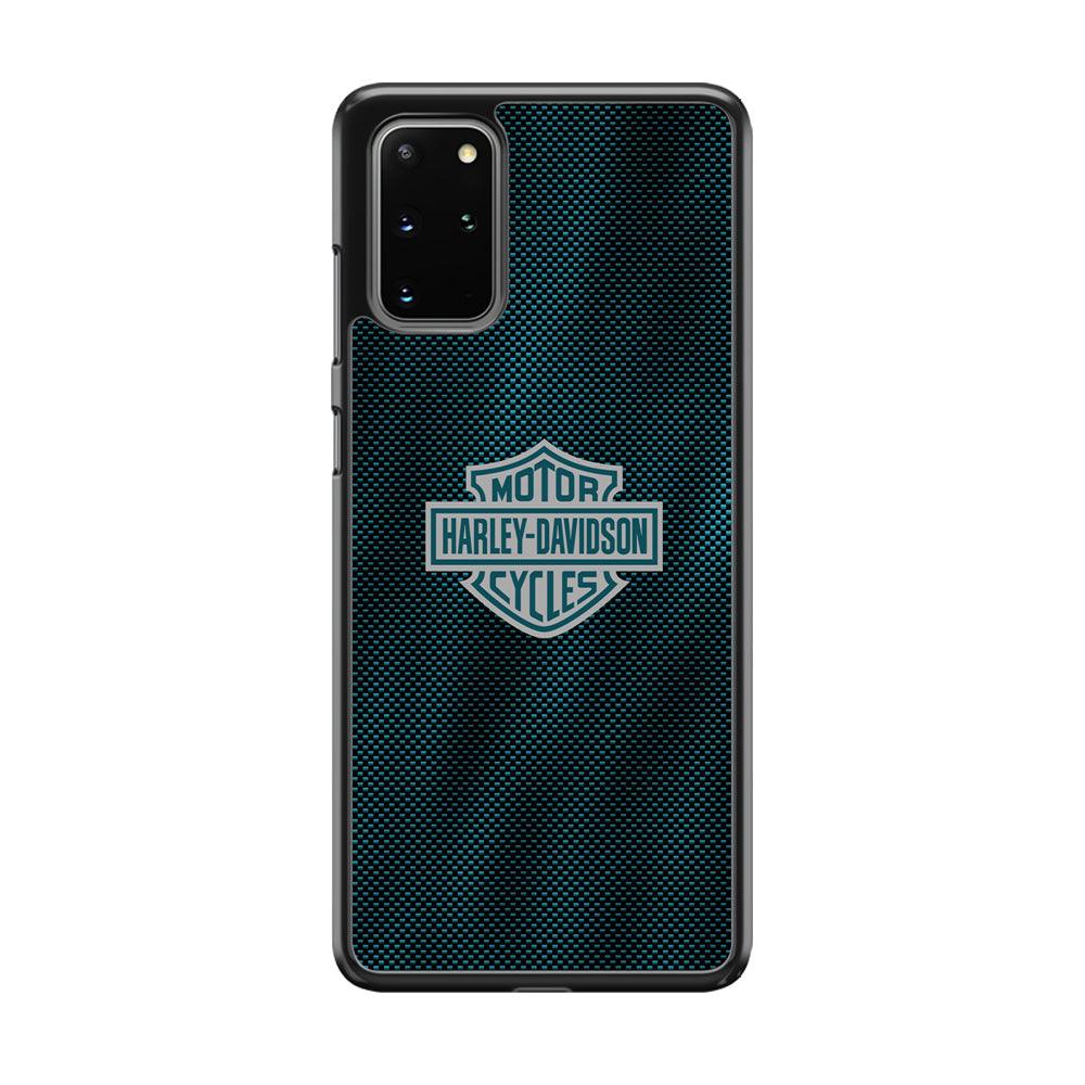 Harley Davidson Shiny Blue Steel Samsung Galaxy S20 Plus Case-Rubber Black (2D Case)-Oxvistore