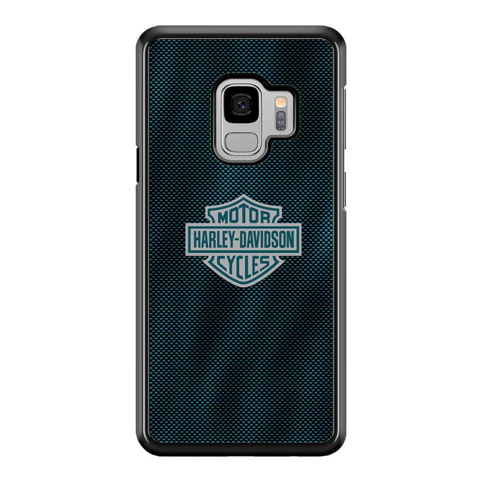 Harley Davidson Shiny Blue Steel Samsung Galaxy S9 Case-Rubber Black (2D Case)-Oxvistore