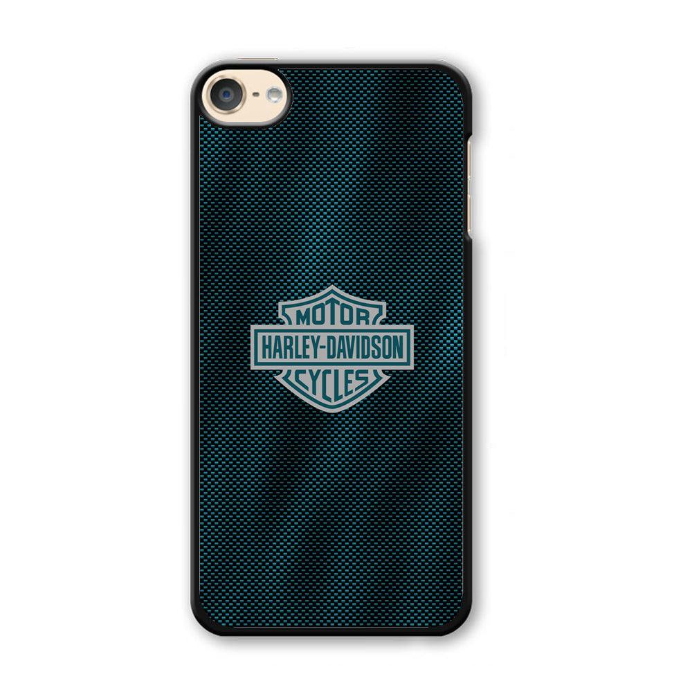 Harley Davidson Shiny Blue Steel iPod Touch 6 Case-Plastic Black (2D Case)-Oxvistore