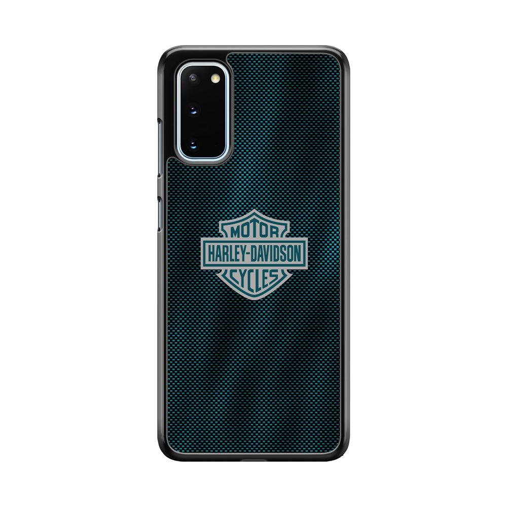 Harley Davidson Shiny Blue Steel Samsung Galaxy S20 Case-Rubber Black (2D Case)-Oxvistore