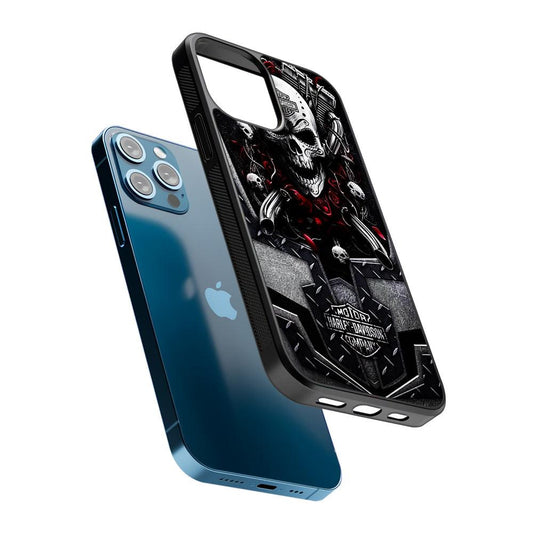 Harley Davidson Skull Art 2D Rubber Phone Case-Oxvistore