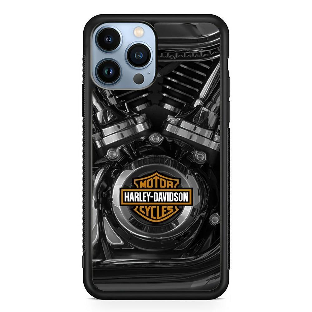 Harley Davidson The Torque iPhone 14 Pro Max Case-Rubber Black (2D Case)-Oxvistore
