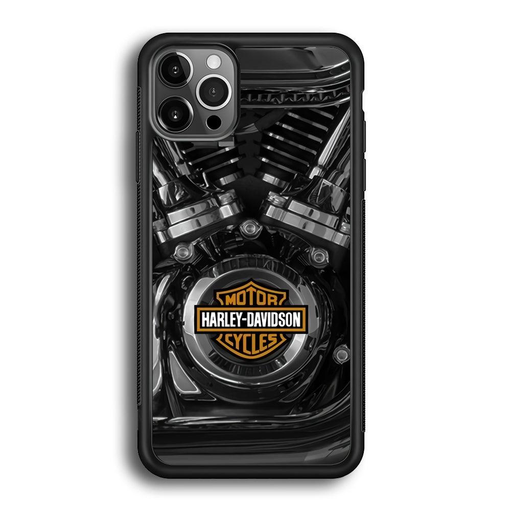 Harley Davidson The Torque iPhone 12 Pro Max Case-Rubber Black (2D Case)-Oxvistore