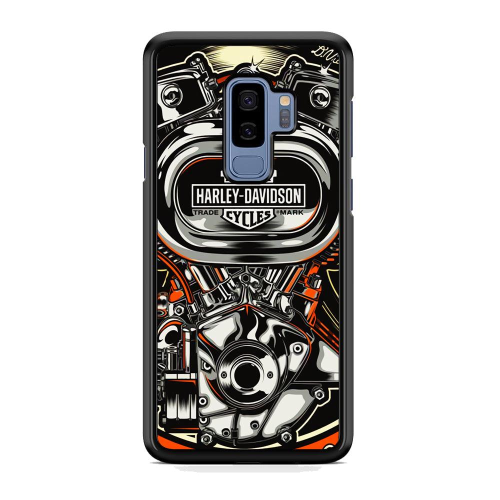 Harley Davidson Top Engine Samsung Galaxy S9 Plus Case-Rubber Black (2D Case)-Oxvistore