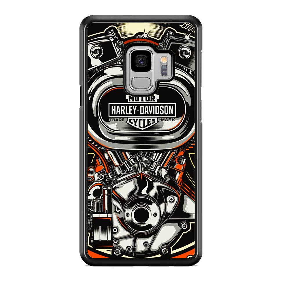 Harley Davidson Top Engine Samsung Galaxy S9 Case-Rubber Black (2D Case)-Oxvistore