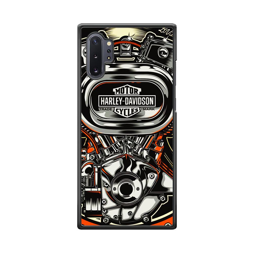 Harley Davidson Top Engine Samsung Galaxy Note 10 Plus Case-Rubber Black (2D Case)-Oxvistore