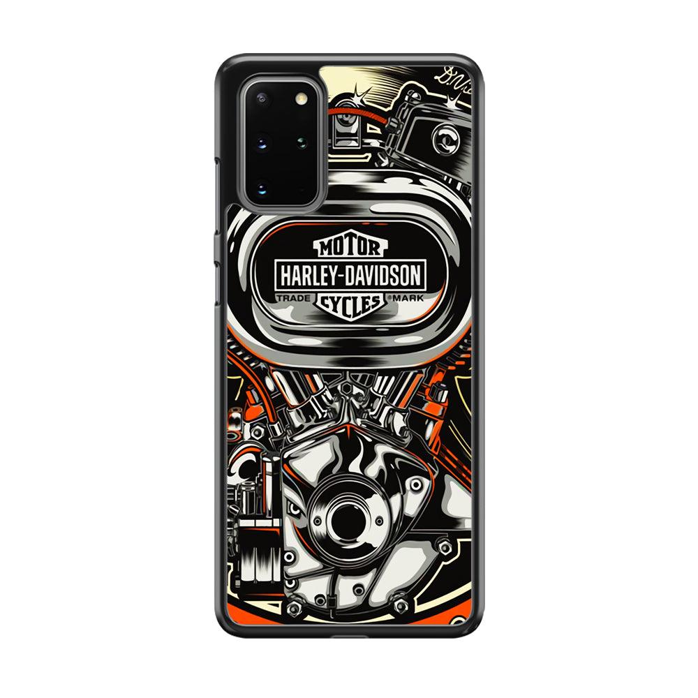Harley Davidson Top Engine Samsung Galaxy S20 Plus Case-Rubber Black (2D Case)-Oxvistore