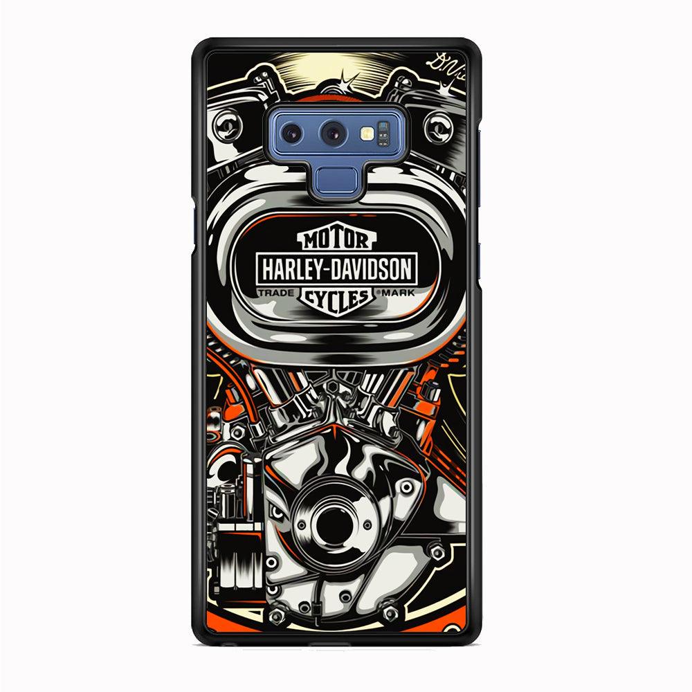 Harley Davidson Top Engine Samsung Galaxy Note 9 Case-Rubber Black (2D Case)-Oxvistore