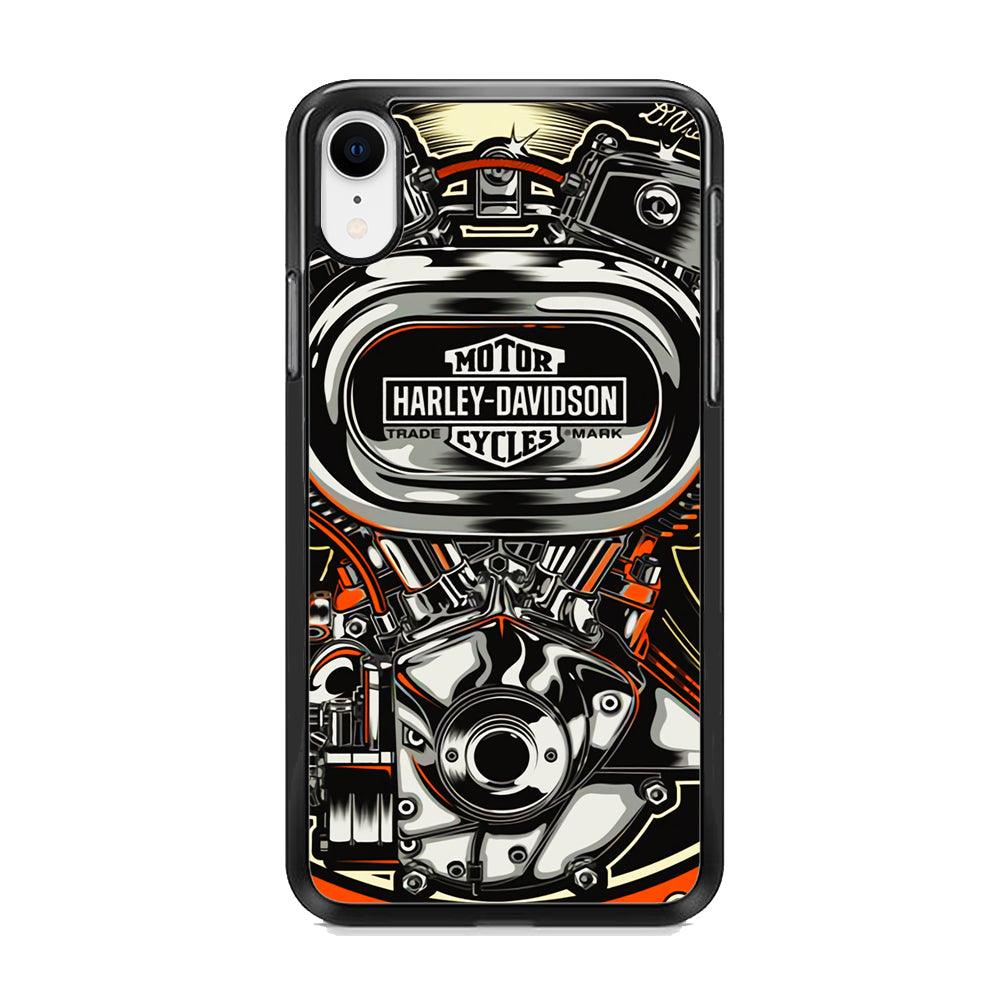 Harley Davidson Top Engine iPhone XR Case-Rubber Black (2D Case)-Oxvistore