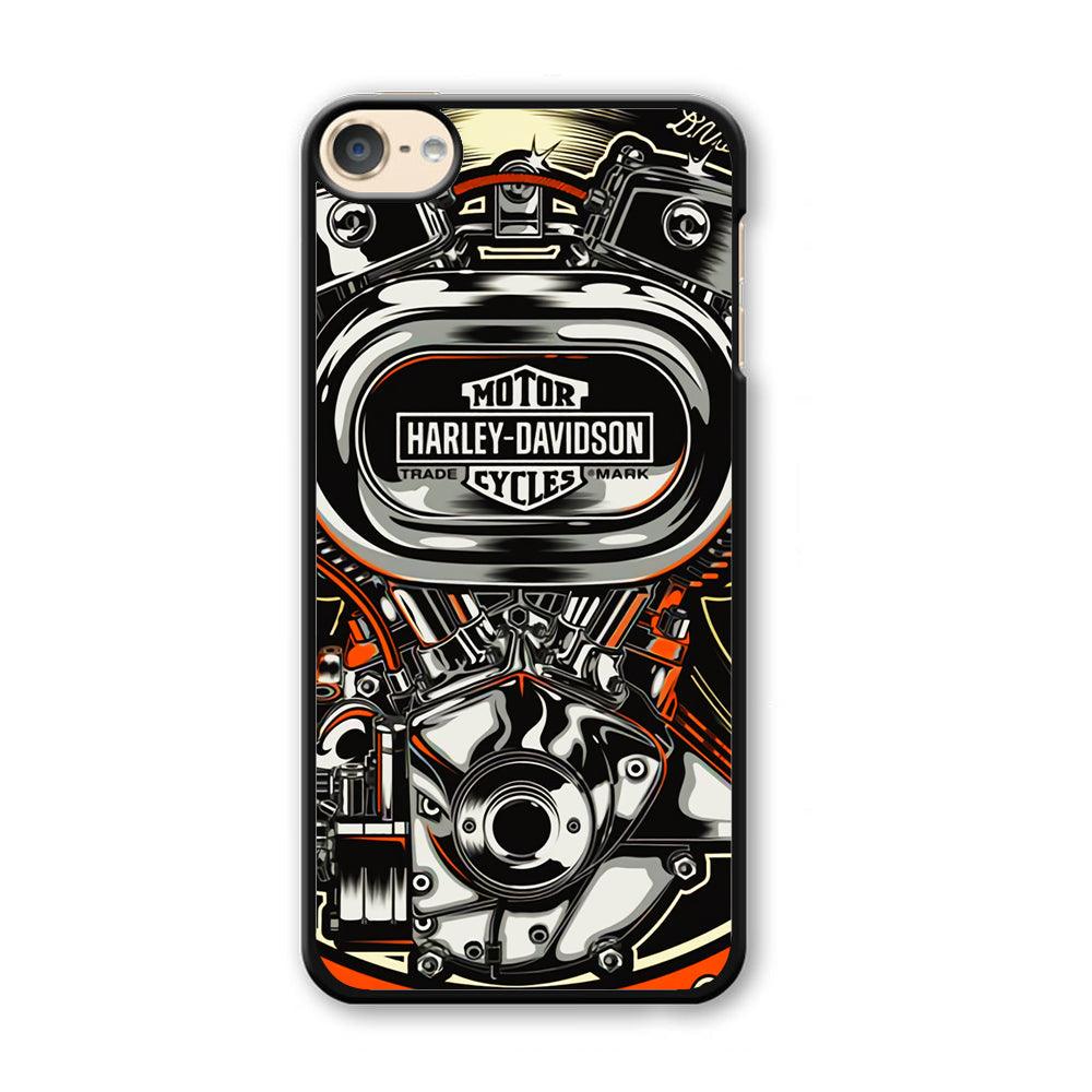 Harley Davidson Top Engine iPod Touch 6 Case-Plastic Black (2D Case)-Oxvistore