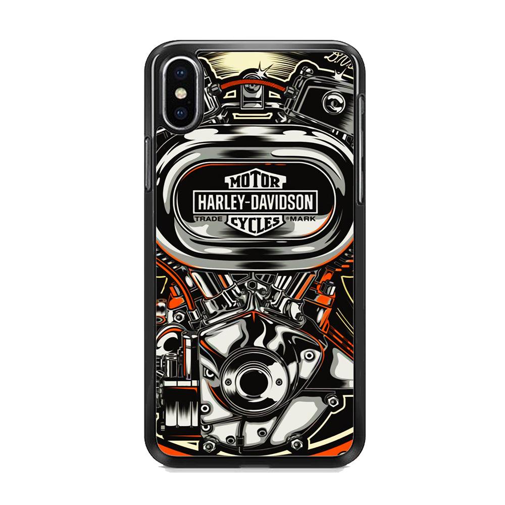 Harley Davidson Top Engine iPhone XS MAX Case-Rubber Black (2D Case)-Oxvistore