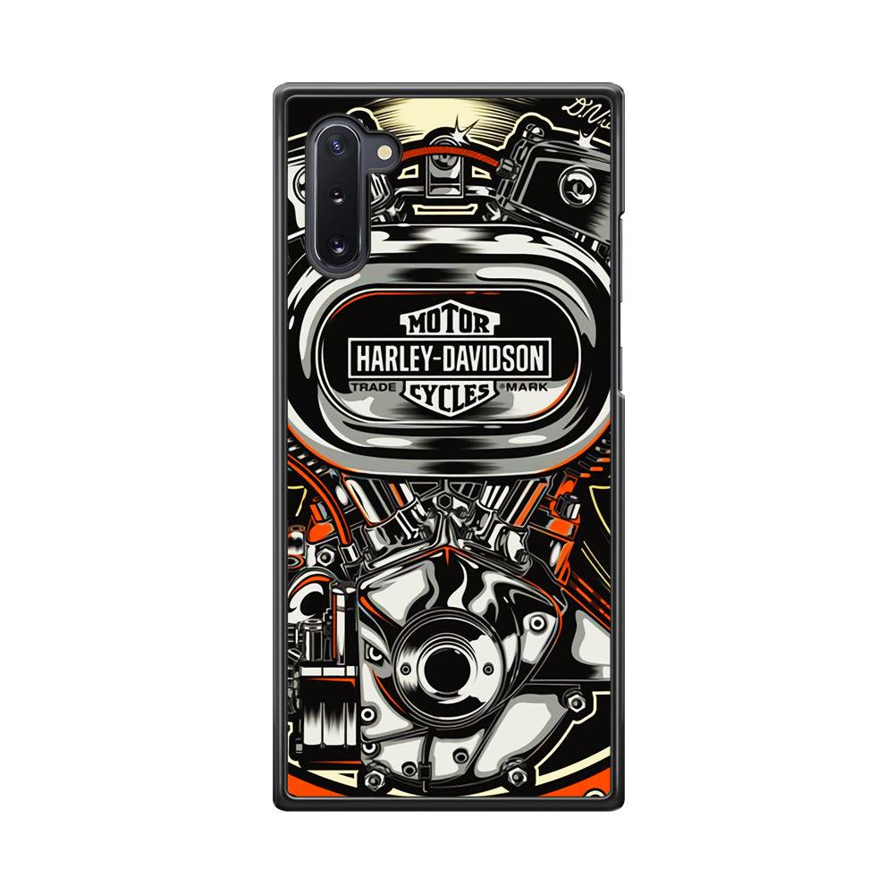 Harley Davidson Top Engine Samsung Galaxy Note 10 Case-Rubber Black (2D Case)-Oxvistore