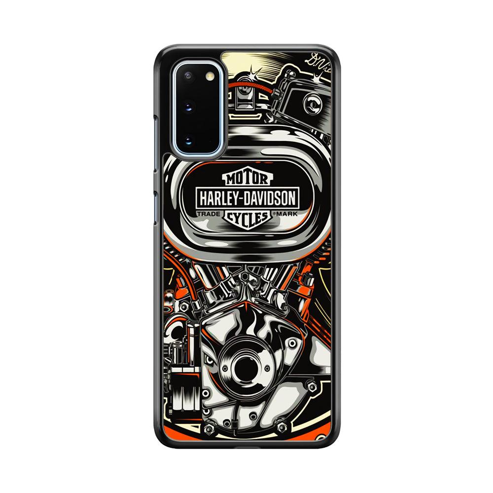Harley Davidson Top Engine Samsung Galaxy S20 Case-Rubber Black (2D Case)-Oxvistore