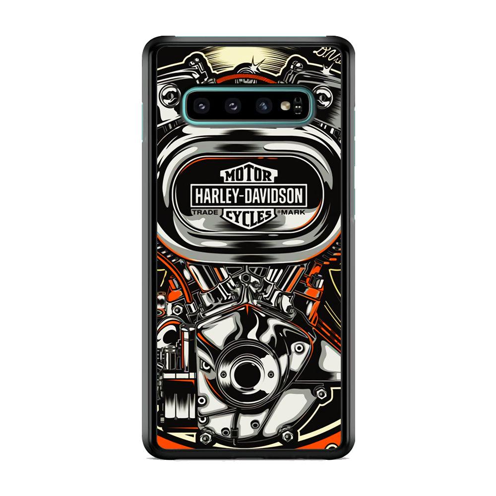 Harley Davidson Top Engine Samsung Galaxy S10 Case-Rubber Black (2D Case)-Oxvistore