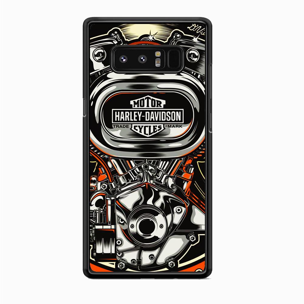 Harley Davidson Top Engine Samsung Galaxy Note 8 Case-Rubber Black (2D Case)-Oxvistore