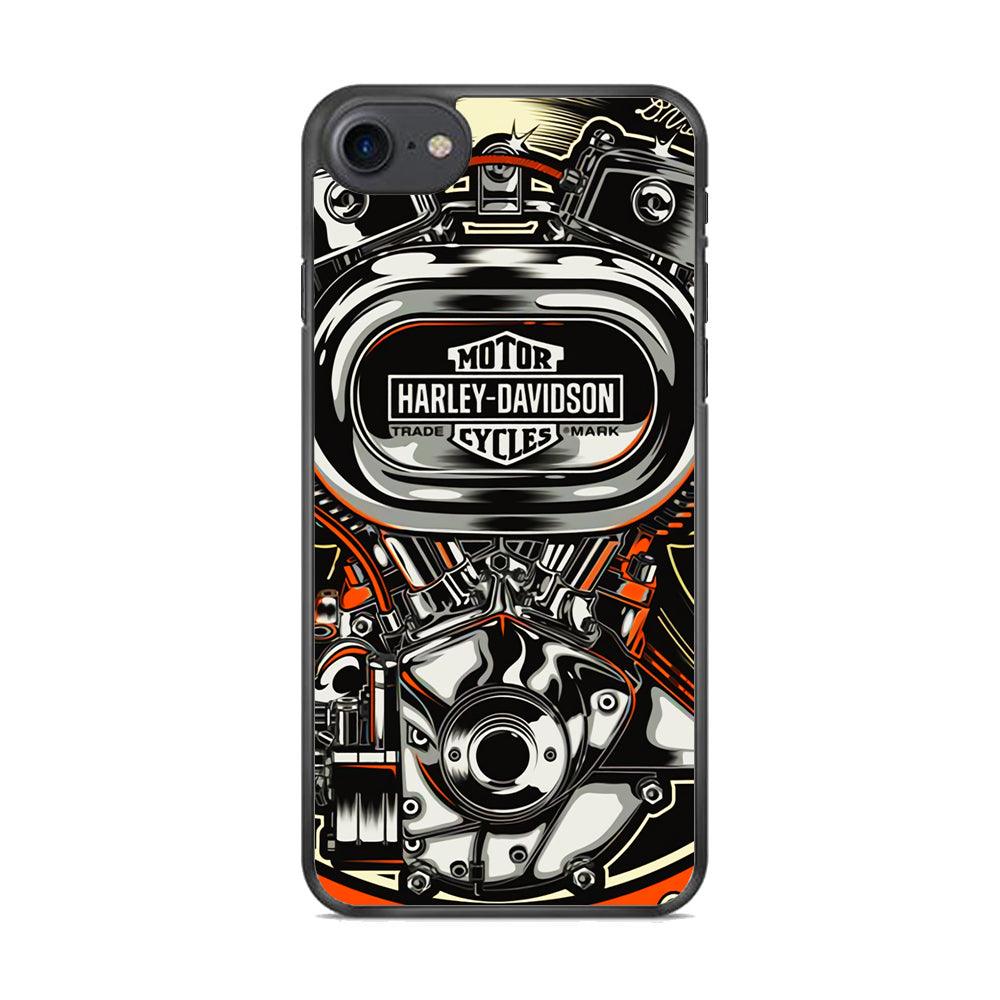 Harley Davidson Top Engine iPhone 8 Case-Rubber Black (2D Case)-Oxvistore