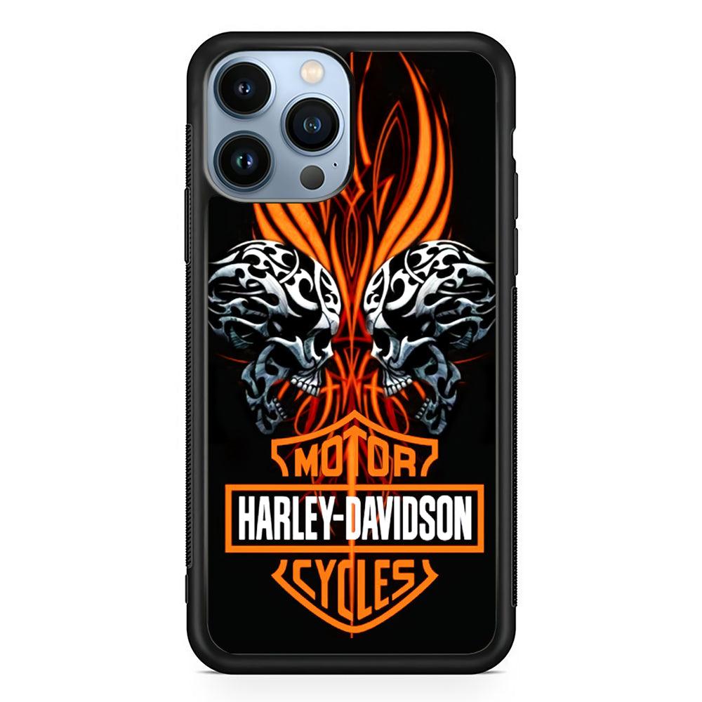 Harley Davidson Two Skull 2D Rubber Phone Case-Black-Oxvistore