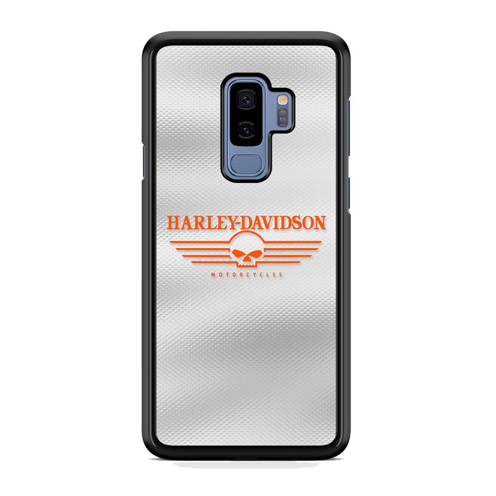 Harley Davidson White Metal Samsung Galaxy S9 Plus Case-Rubber Black (2D Case)-Oxvistore