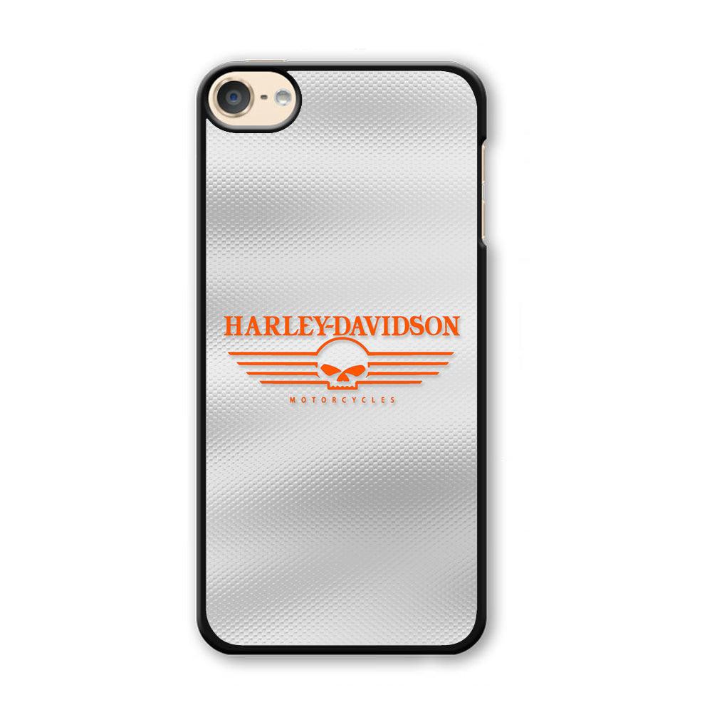 Harley Davidson White Metal iPod Touch 6 Case-Plastic Black (2D Case)-Oxvistore