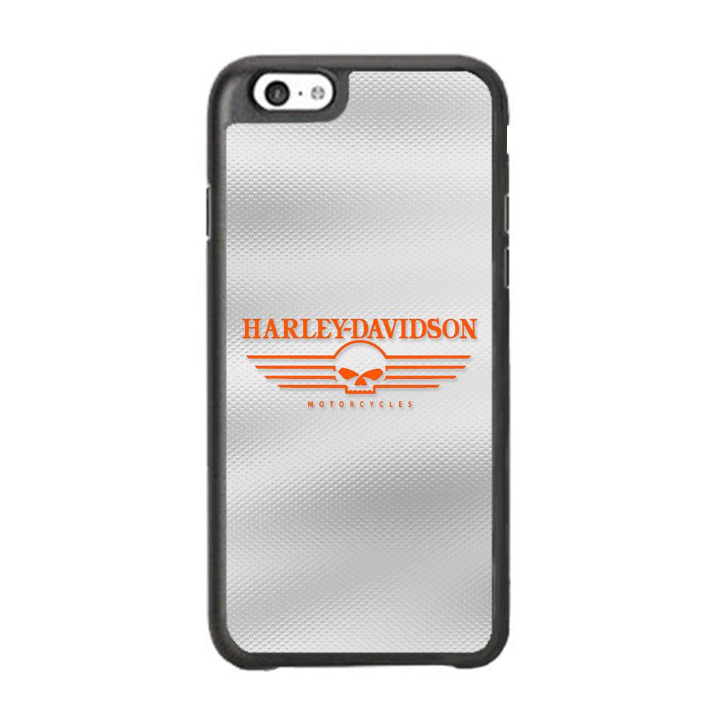 Harley Davidson White Metal iPhone 6 Plus | 6s Plus Case-Rubber Black (2D Case)-Oxvistore