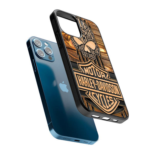 Harley Davidson Wooden Skull 2D Rubber Phone Case-Oxvistore