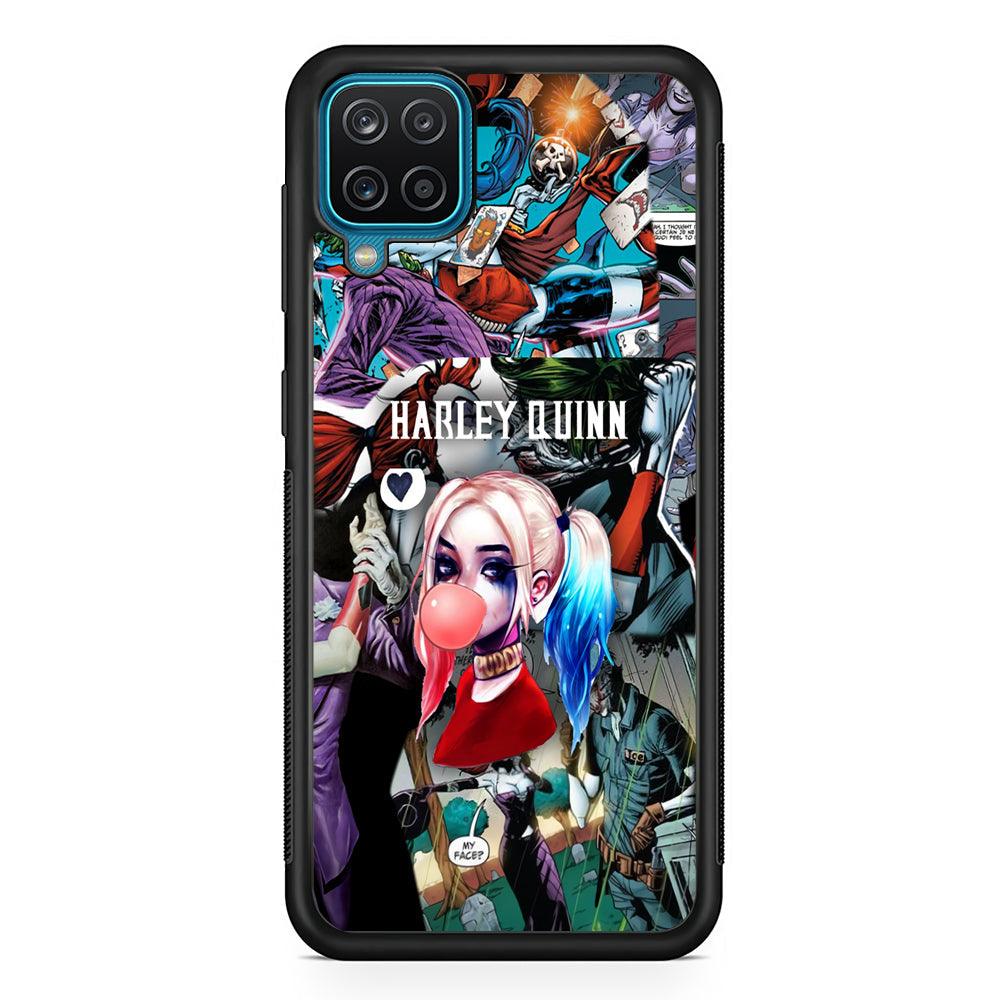 Harley Quinn Bubblegum Boom Samsung Galaxy A12 Case-Rubber Black (2D Case)-Oxvistore