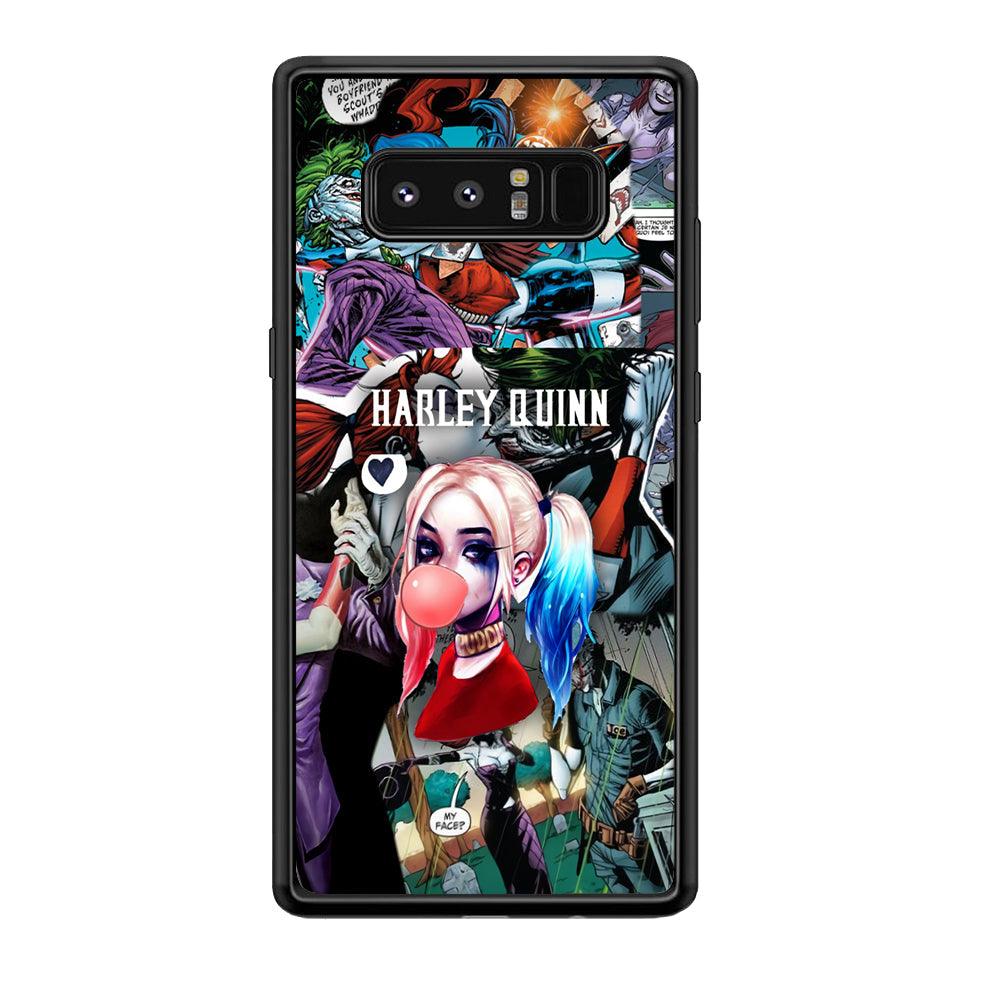 Harley Quinn Bubblegum Boom Samsung Galaxy Note 8 Case-Rubber Black (2D Case)-Oxvistore