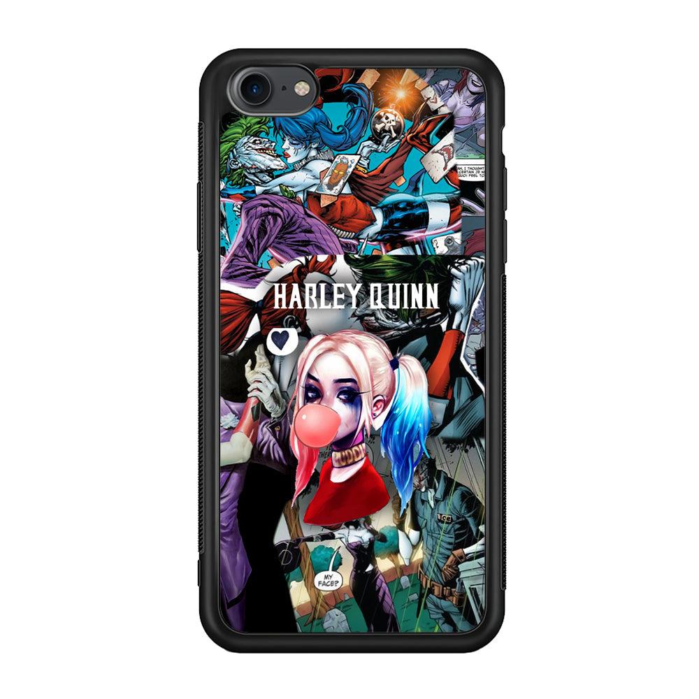 Harley Quinn Bubblegum Boom iPhone 8 Case-Rubber Black (2D Case)-Oxvistore