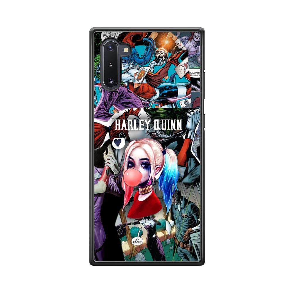 Harley Quinn Bubblegum Boom Samsung Galaxy Note 10 Case-Rubber Black (2D Case)-Oxvistore