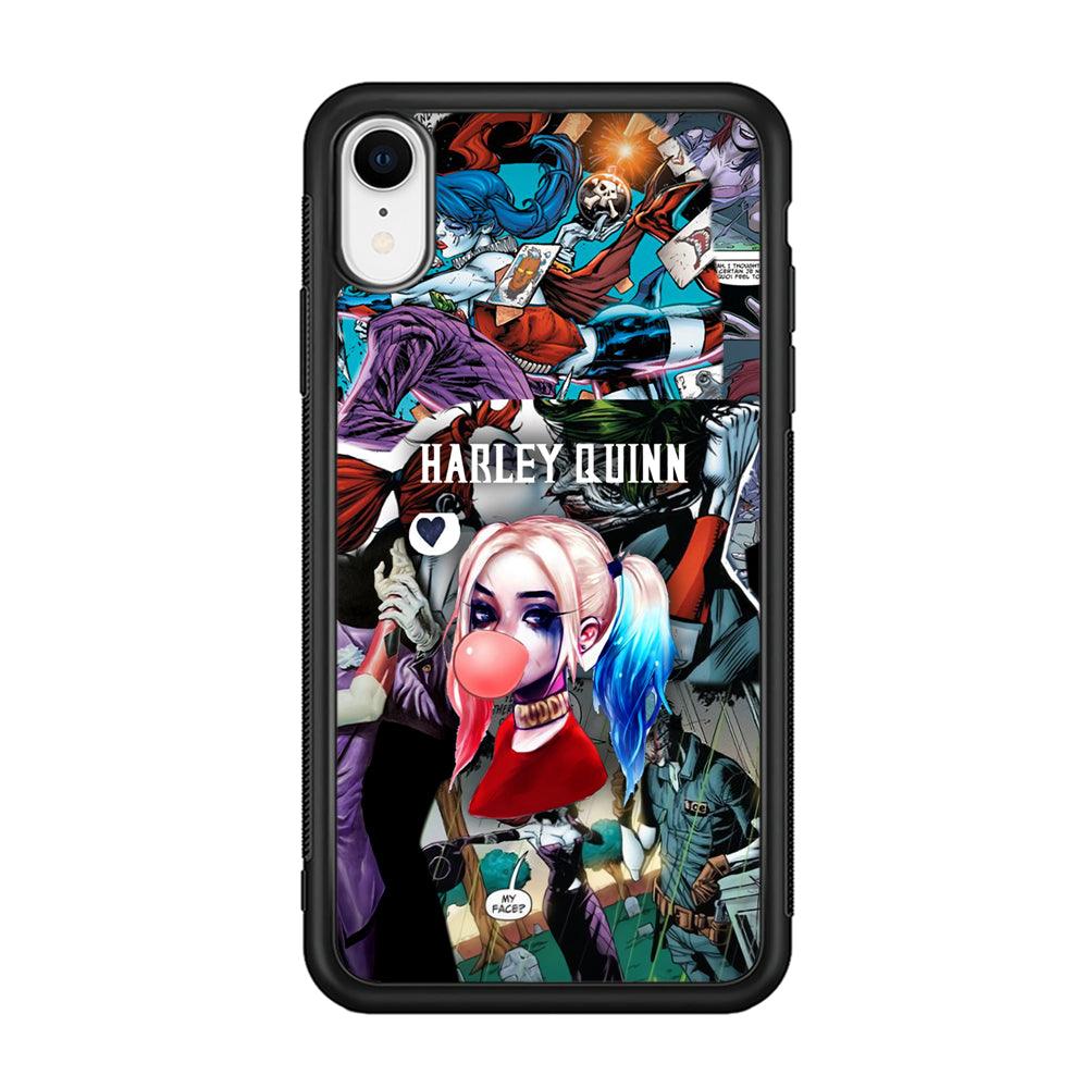 Harley Quinn Bubblegum Boom iPhone XR Case-Rubber Black (2D Case)-Oxvistore