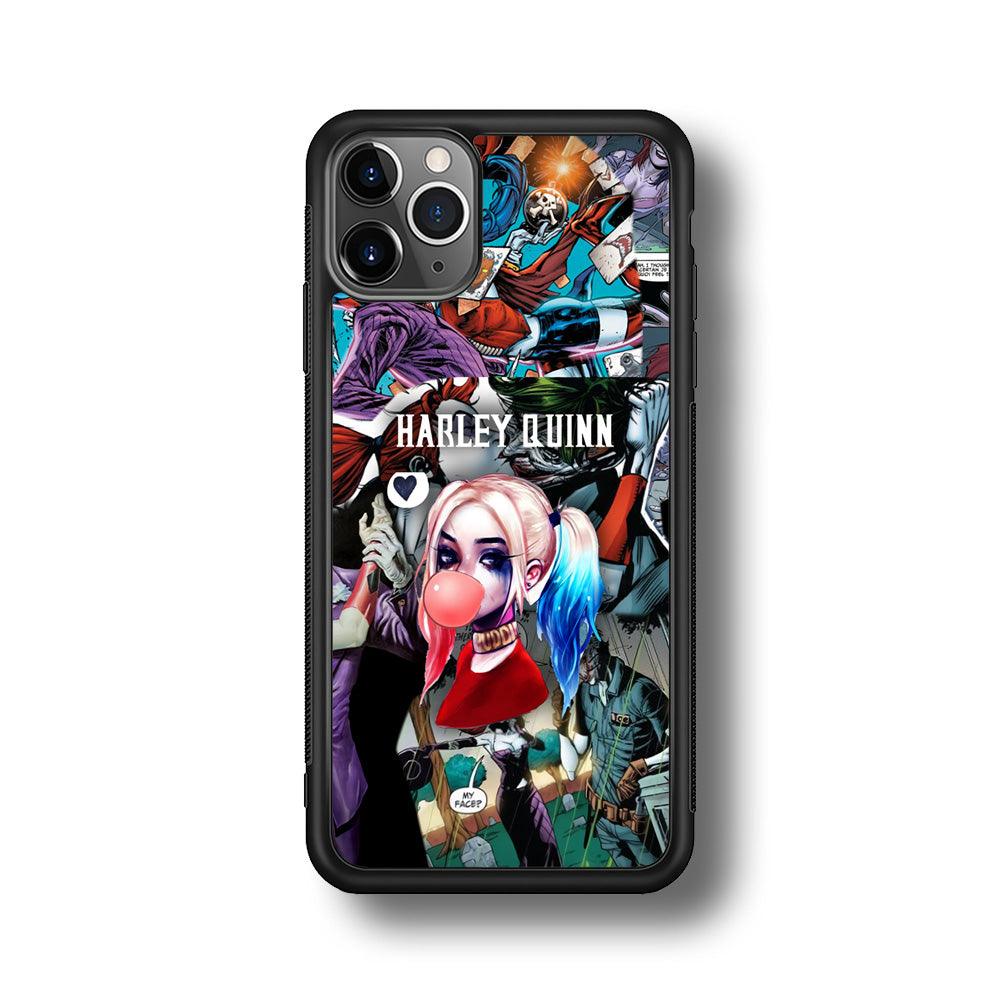 Harley Quinn Bubblegum Boom iPhone 11 Pro Case-Rubber Black (2D Case)-Oxvistore