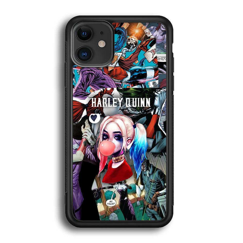 Harley Quinn Bubblegum Boom iPhone 11 Case-Rubber Black (2D Case)-Oxvistore